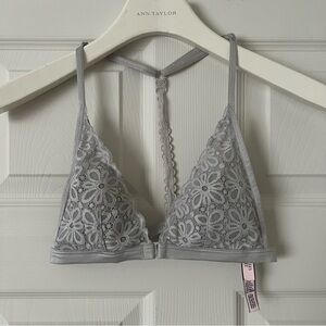 Victoria's Secret Gray Floral Lace Bralette